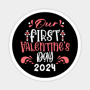 Our First Valentines Day Together 2024 Matching Couple Magnet